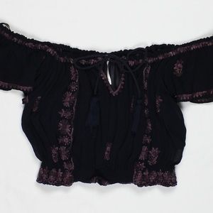 Free People Bohemian Cropped Blouse.